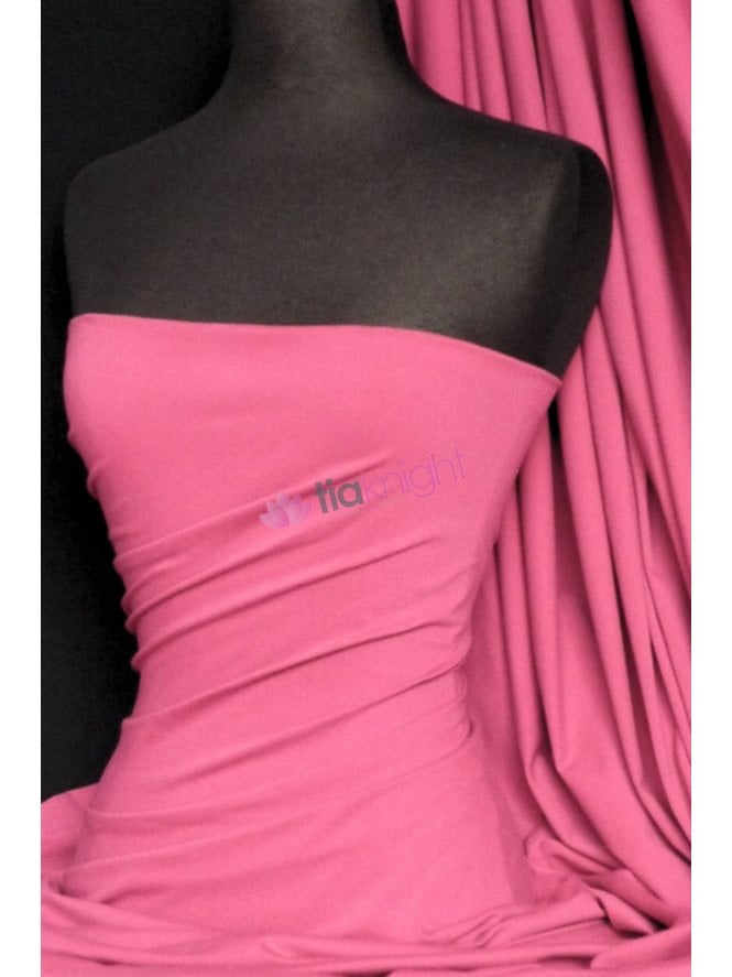 Cotton Lycra Jersey 4 Way Stretch Fabric- Light Cerise Q35 LCRS