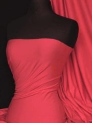 Cotton Lycra Jersey 4 Way Stretch Fabric - Lipstick Pink Q35 LPSPN