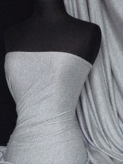 Cotton Lycra Jersey 4 Way Stretch Fabric- Marl Grey Q35 MGR