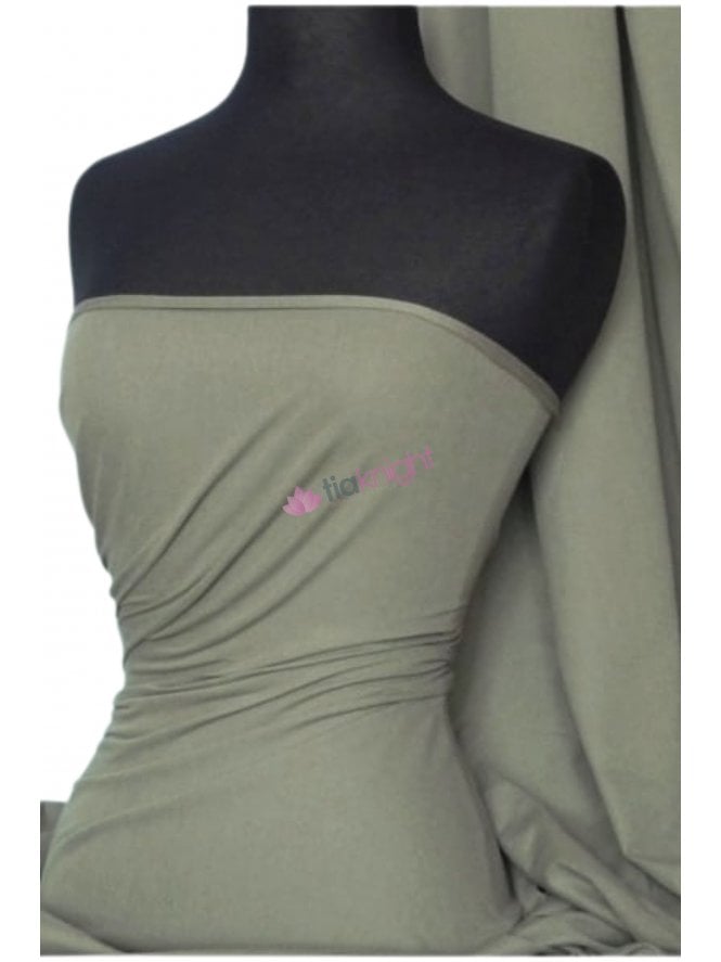 Cotton Lycra Jersey 4 Way Stretch Fabric - Olive Q35 OLV