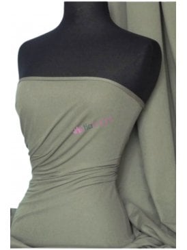 Cotton Lycra Jersey 4 Way Stretch Fabric - Olive Q35 OLV