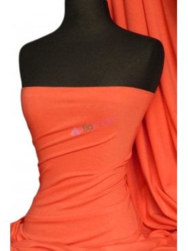 Cotton Lycra Jersey 4 Way Stretch Fabric - Orange Q35 OR