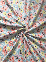 Cotton Lycra Jersey 4 Way Stretch Fabric- Pastel Poppies SQ731 MLT