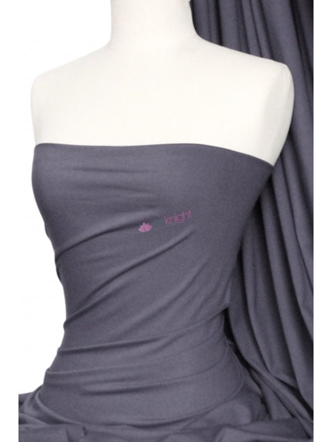 Cotton Lycra Jersey 4 Way Stretch Fabric - Platinum Grey Q35 PLT