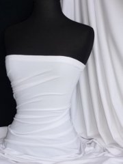Cotton Lycra Jersey 4 Way Stretch Fabric- Pure White Q35 WHT