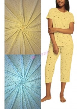 Cotton Lycra Jersey 4 Way Stretch Fabric- Subtle Foil Stars SQ528