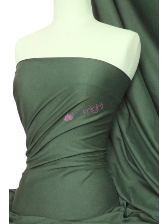 Cotton Lycra Jersey 4 Way Stretch Fabric - Thyme Green Q35 TYM