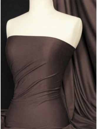 Cotton Lycra Jersey 4 Way Stretch Fabric - Wood Brown Q35 WDBR