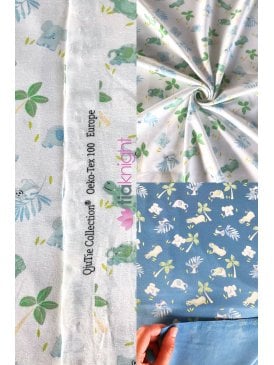 Cotton Lycra Jersey 4 Way Stretch Oeko-Tex 100 Fabric- Animal Wildlife SQ773