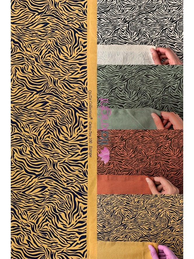 Cotton Lycra Jersey 4 Way Stretch Oeko-Tex 100 Fabric- Mini Tiger SQ766