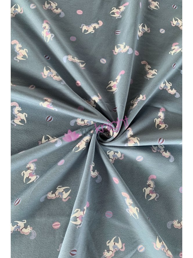 Cotton Lycra Jersey 4 Way Stretch Oeko-Tex 100 Fabric- Ponies SQ768 AIRF