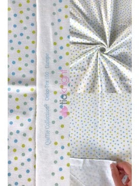Cotton Lycra Jersey 4 Way Stretch Oeko-Tex 100 Fabric- Spotty Brights SQ767 WHTMLT