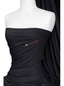Cotton Lycra Jersey Light Weight Stretchy Fabric- Black Q1140 BK