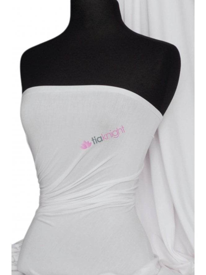 Cotton Lycra Jersey Light Weight Stretchy Fabric - Ivory Q1140 IV