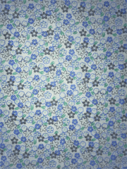 Cotton Poplin Non-Stretch Material- Honolulu Florals Blue/Mint Q1416 BL