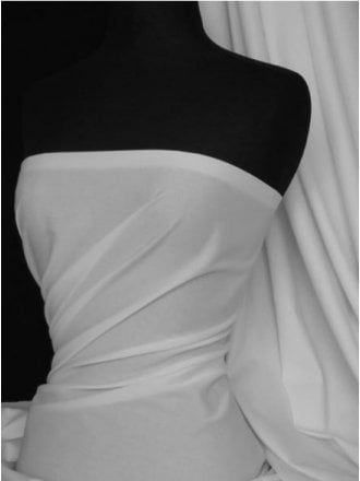 Cotton Poplin Shirt Fabric Wholesale- White Q448 WHT