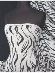 Cotton Viscose Tiger Print Stretch Fabric- Marl Grey/ Black TK14 MGRBK