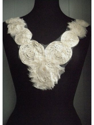 Cream Swirl Rose Neck Piece