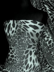 Crepe 4 Way Stretch Jersey Fabric- Leopard Grey Q1227 BKGR