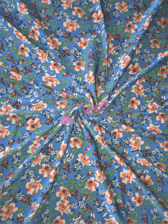 Crepe Blouse/Dress Crinkle Fabric- Cornflower Springs CRP10 BLMLT