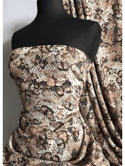 Crepe Blouse/Dress Fabric- Butterfly Sanctuary SQ370 BRN