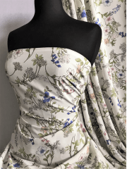 Crepe Blouse/Dress Fabric- Hampshire Gardens Ivory/Multi SQ367 IVMLT