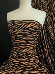 Crepe Blouse Fabric- Camel/Black Tiger CRP9 CMLBK