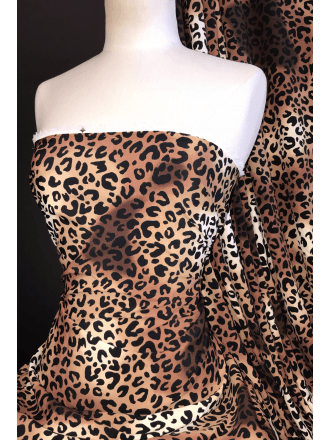 Crepe Blouse Fabric- Leopard Copper/Brown CRP7 BRN
