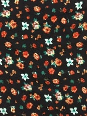 Crepe Blouse Fabric- Miniature Florals Black/Multi CRP4 BKMLT