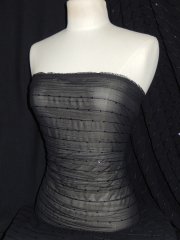 Crinkle Chiffon Sequin Sheer Fabric- Black SQ28 BK