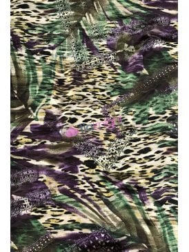 Crinkle Chiffon Soft Touch Sheer Fabric- Jungle Green/Purple CHF242 GRNPPL