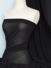 Crinkle Chiffon Soft Touch Sheer Fabric Material- Black Q795 BK