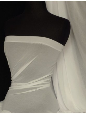Crinkle Chiffon Soft Touch Sheer Fabric Material- Ivory Q795 IV
