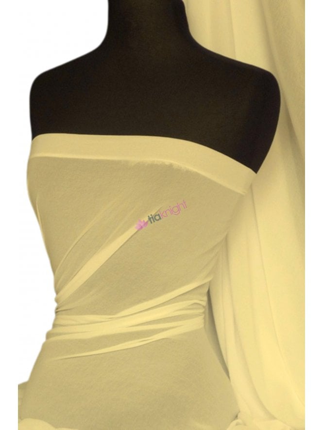 Crinkle Chiffon Soft Touch Sheer Fabric Material- Lemon Q795 LMN