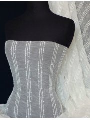 Crinkle Mesh Sequins Stretch Fabric- Ivory Q340 IV