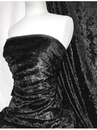Crushed Glitz Velour/Velvet Woven Interior Fabric- Black SQ269 BK
