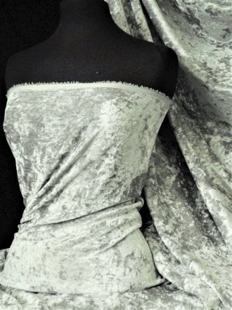 Crushed Glitz Velour/Velvet Woven Interior Fabric- Ice Grey SQ269 ICGR