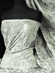 Crushed Glitz Velour/Velvet Woven Interior Fabric- Ice Grey SQ269 ICGR