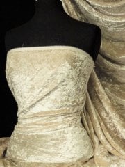 Crushed Glitz Velour/Velvet Woven Interior Fabric- Oatmeal SQ269 OAT
