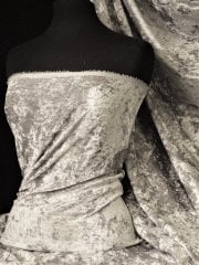 Crushed Glitz Velour/Velvet Woven Interior Fabric- Silver Grey SQ269 SLVGR