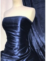 Crushed (Satin Look) Glitz Velour/Velvet Woven Interior Fabric- Navy SQ269 NY