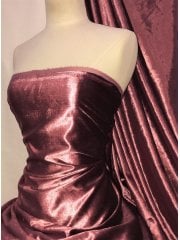 Crushed (Satin Look) Glitz Velour/Velvet Woven Interior Fabric- Rosewood Pink SQ269 RSWD