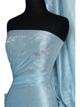 Crushed Velvet/Velour Stretch Material- Baby Blue Q156 BBL