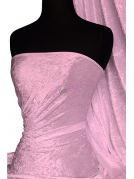 Crushed Velvet/Velour Stretch Material- Baby Pink Q156 BPN