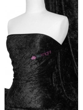 Crushed Velvet/Velour Stretch Material- Black Q156 BK