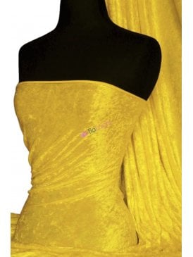Crushed Velvet/Velour Stretch Material- Bright Yellow Q156 BTYL