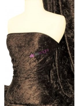 Crushed Velvet/Velour Stretch Material- Brown Q156 BR
