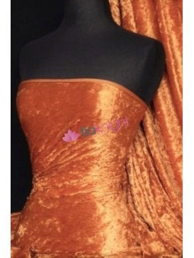 Crushed Velvet/Velour Stretch Material- Burnt Orange Q156 BNOR