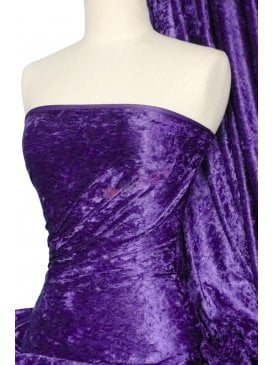 Crushed Velvet/Velour Stretch Material- Cadbury Purple Q156 CDB