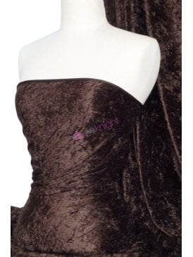 Crushed Velvet/Velour Stretch Material- Chocolate Brown Q156 CHBR